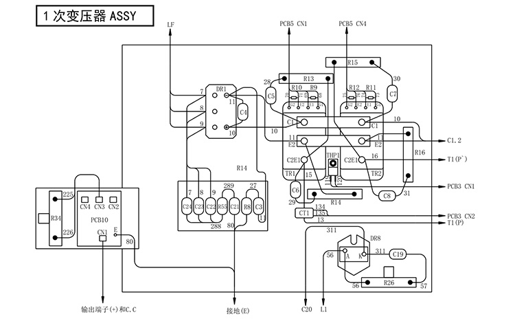 OTC AVP360 一次變壓器 ASSY 零部件圖