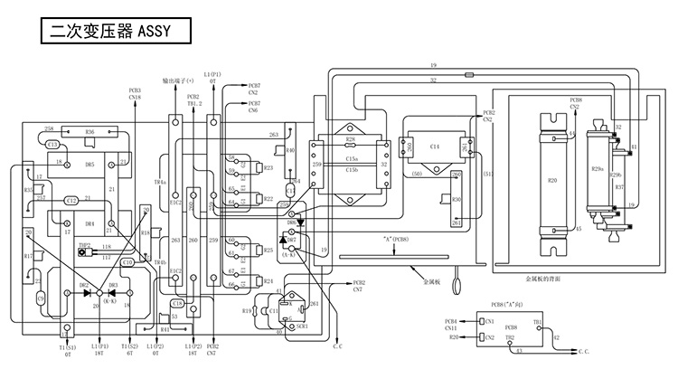 OTC AVP360 二次變壓器 ASSY 零部件圖
