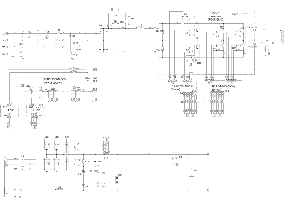 OTC焊機P400的電氣圖 OTC焊機P400的電氣圖