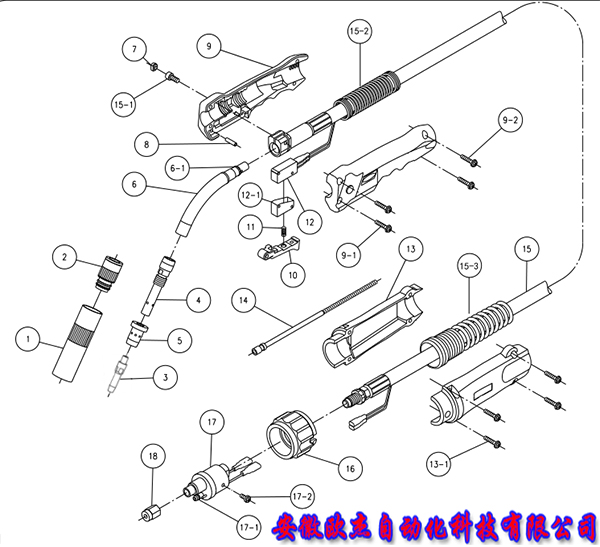 OTC Daihen WT5000SBD 手工焊槍分解圖