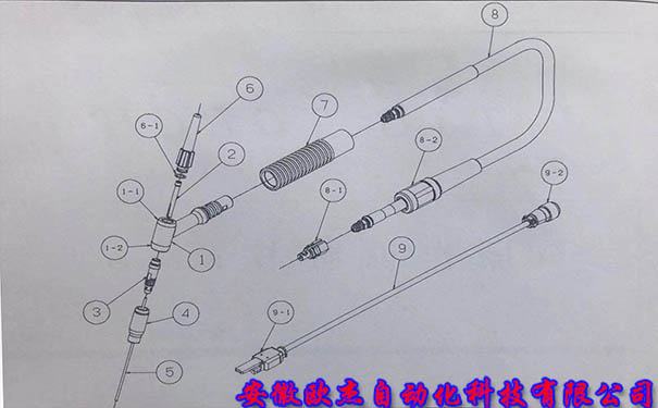 OTC Daihen (歐地希) AWX-2081 氬弧焊槍分解圖